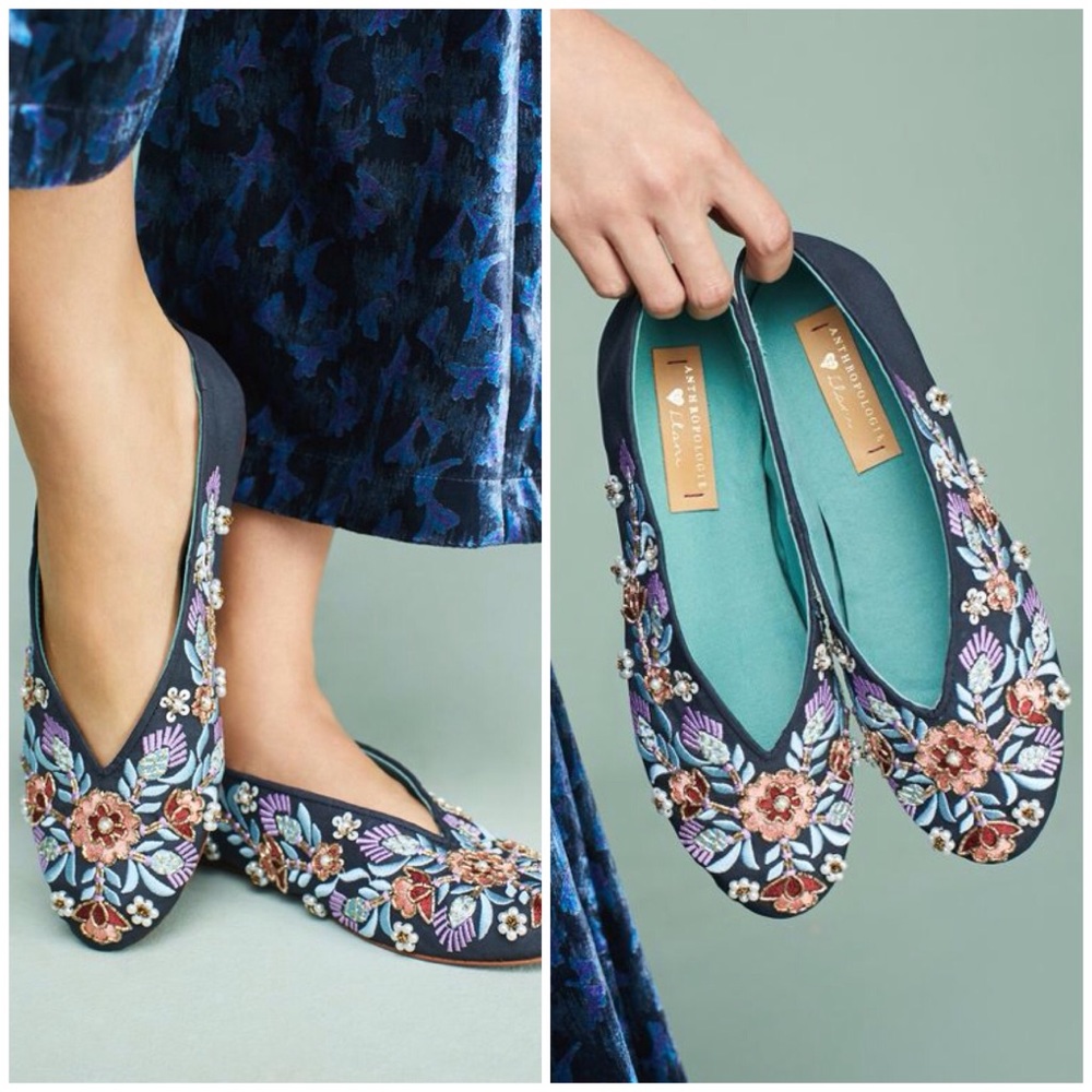 Anthro Detailed Slipper Shoes